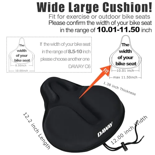 DAWAY C9 Bike Seat Cover Review: Exercise Bike Cushion image 2