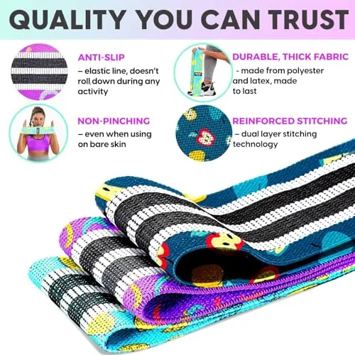 MhIL Fabric Resistance Bands Review: Non-Slip Workout Bands image 3
