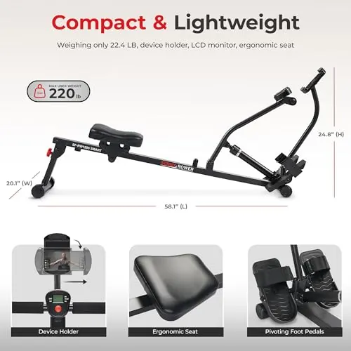 Sunny Health & Fitness Compact Rowing Machine Review image 5